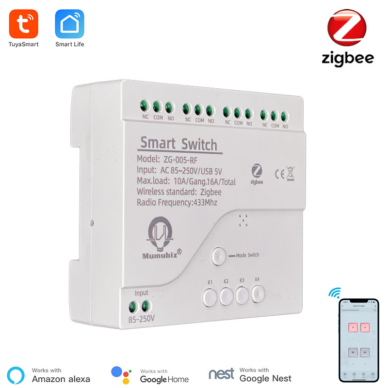 Tuya 4 Channel - Zigbee Tuya sakelar 220V cerdas 4