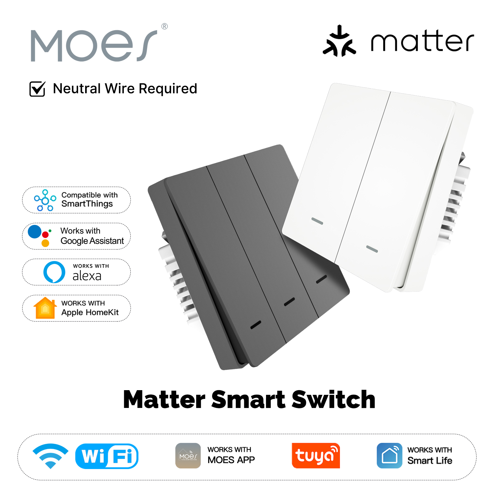Smart Relay Tuya - MOES Matter Tuya WiFi Sakelar Tombol